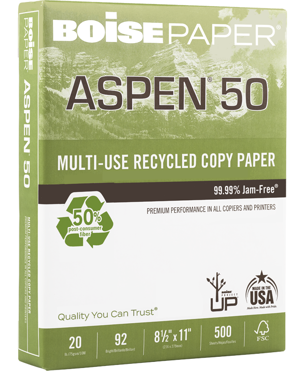 Boise® ASPEN® 50 Multi-Use Recycled Copy Paper